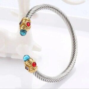 Anthropologie Barocco Stainless Steel Waterproof Cuff Bangle Bracelet